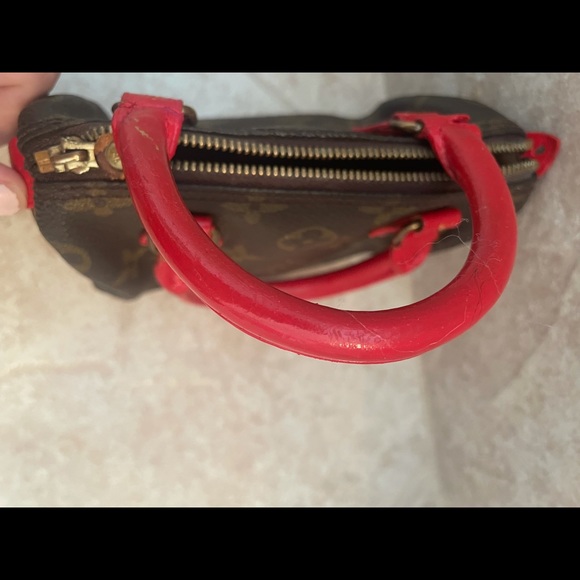 Custom Red Authentic Louis Vuitton Mini Speedy - Picture 7 of 11